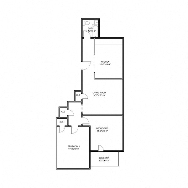 310 McKee- 2 Bedroom (#5) | University Commons at McKee Pl